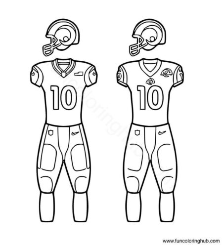 Los Angeles Rams uniform coloring page Los Angeles Rams uniform coloring page