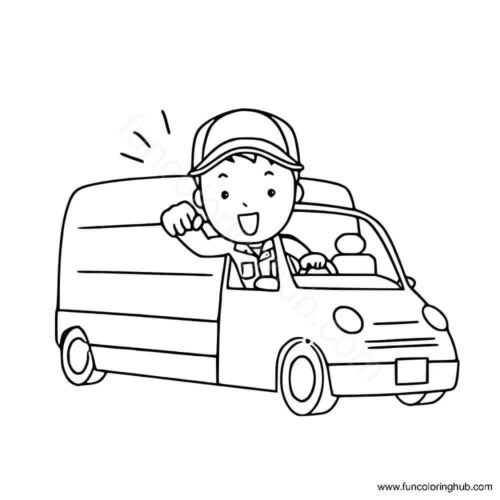 Mail man coloring page Mail man coloring page