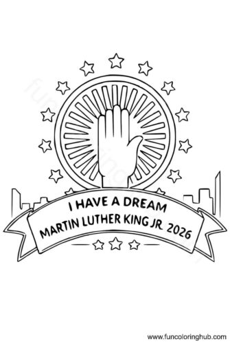Martin Luther King Jr Day 2026 coloring page