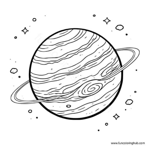 Planet Jupiter coloring page Planet Jupiter coloring page