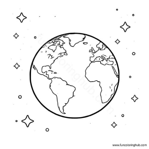 Planet earth coloring page Planet earth coloring page