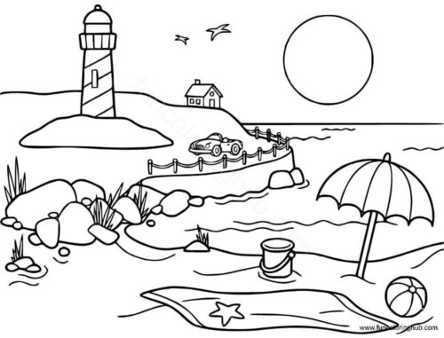 Printable Beach Coloring Sheets