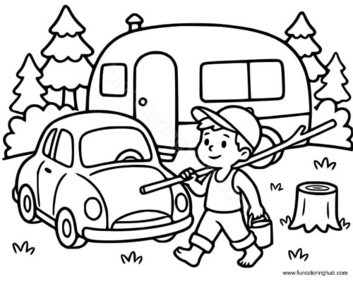 RV Camper Coloring Sheets