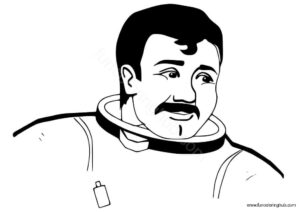 Realistic Astronaut coloring pages