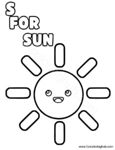 S for Sun coloring page S for Sun coloring page