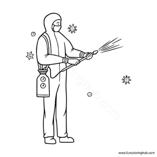 Sanitation worker coloring page Sanitation worker coloring page