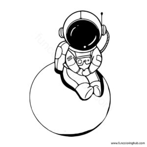 Shy astronaut holding a star