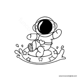 Spaceman enjoying the waves