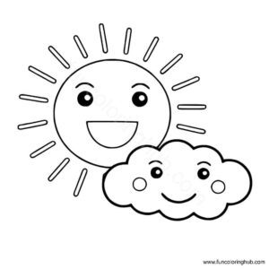 Sun and cloud coloring pages Sun and cloud coloring pages
