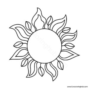 Sun shaped as a flower coloring page Sun shaped as a flower coloring page