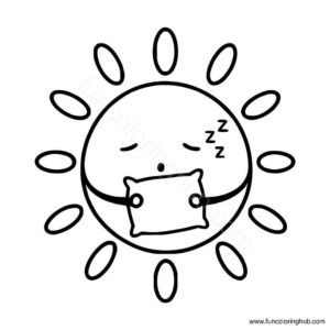 Sun sleeping colouring page Sun sleeping colouring page
