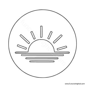 Sunset coloring page Sunset coloring page