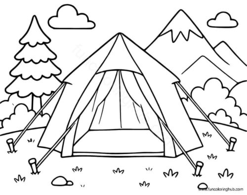 Tent Coloring Pages