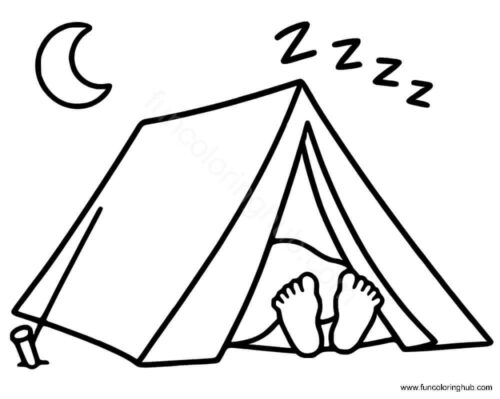 Tent Coloring Sheets