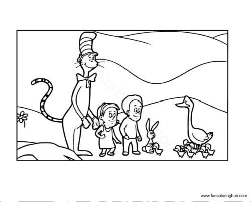 The cat with Sally and Conrad