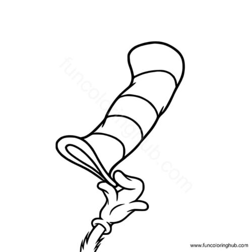 The cats hat coloring page