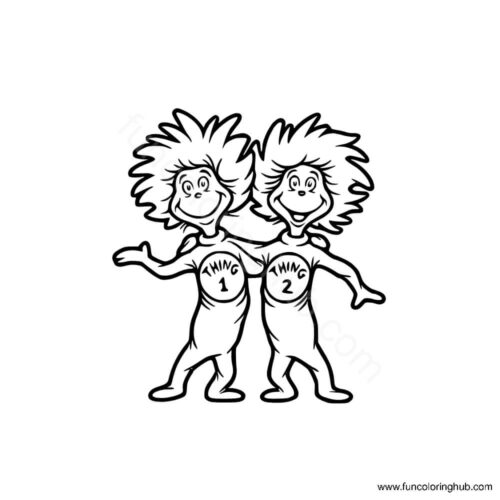Thing 1 Thing 2 coloring page