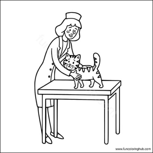 Vet coloring page community helper Vet coloring page community helper