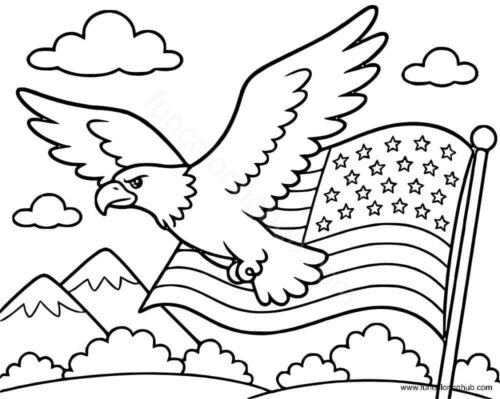 America Flag Day 2018 Coloring Page