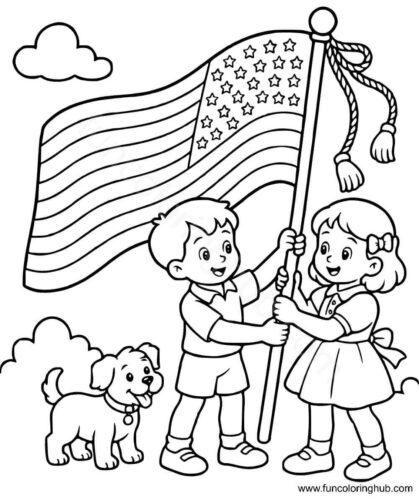 American Flag Day Coloring Sheets