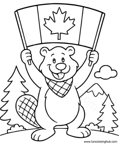 Canadian Flag Day Coloring Pages