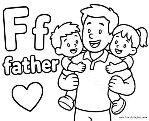 F For Father Coloring Page F For Father Coloring Page