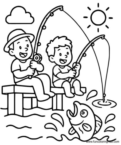 Father And Child Coloring Page Father And Child Coloring Page