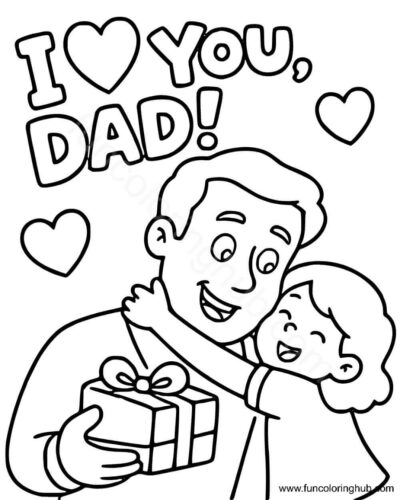 Father And Daughter Coloring Page Father And Daughter Coloring Page