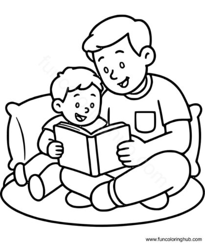Father And Son Coloring Page Father And Son Coloring Page