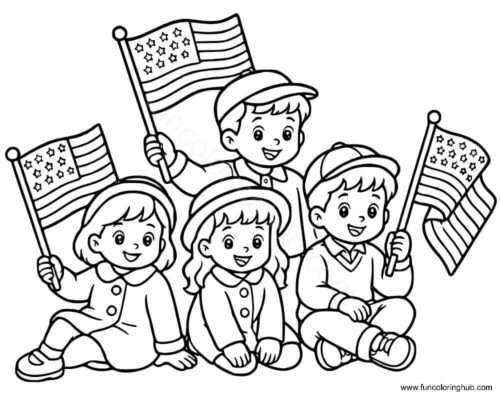 Free Printable Happy Flag Day Coloring Pages