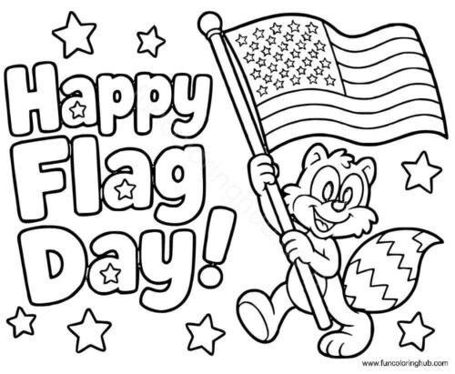 Happy Flag Day Coloring Sheets