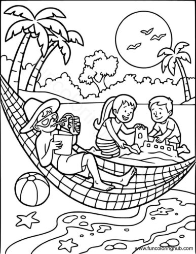 Beach Summer Coloring Sheets Beach Summer Coloring Sheets