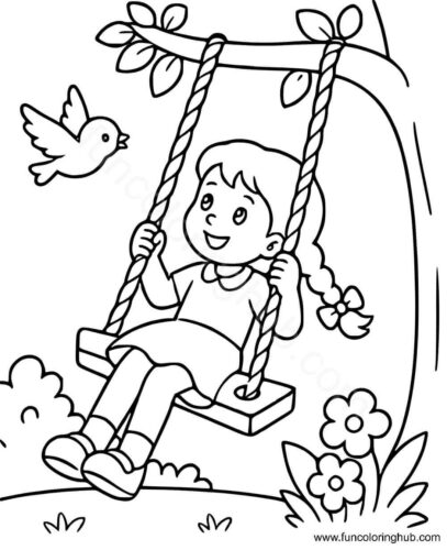 Cute Summer Coloring Page Cute Summer Coloring Page