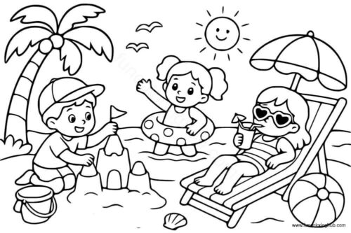 Free Printable Beach Coloring Pages Free Printable Beach Coloring Pages