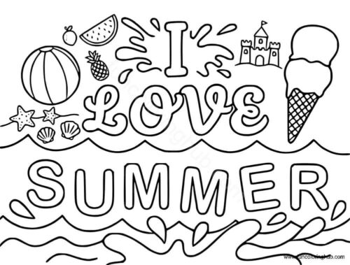 I Love Summer Coloring Pages I Love Summer Coloring Pages