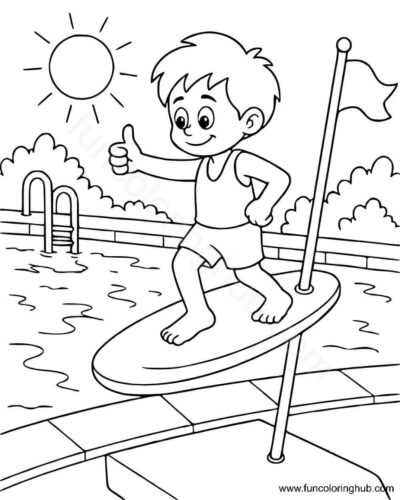 Summer Diving Coloring Pages Summer Diving Coloring Pages
