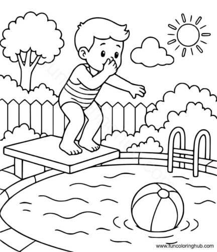 Summer Swimming Coloring Pages Summer Swimming Coloring Pages