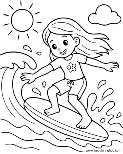 Surfing Coloring Pages Surfing Coloring Pages