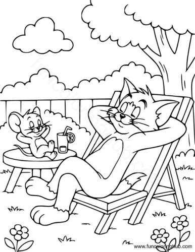 Tom And Jerry Enjoying Summer Coloring Pages Tom And Jerry Enjoying Summer Coloring Pages