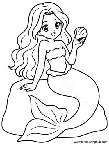 Anime Mermaid coloring page