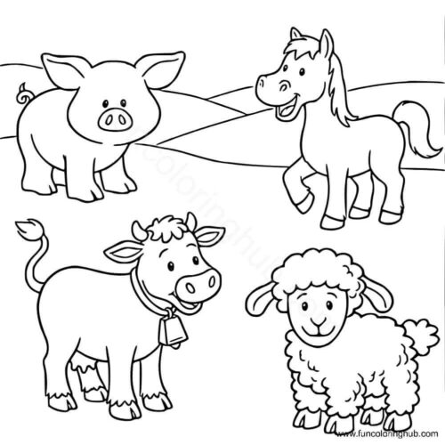 Baby Farm Animals coloring page