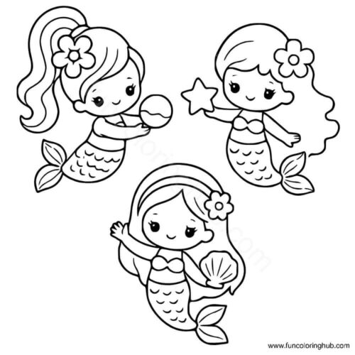 Baby Mermaids Coloring Pages
