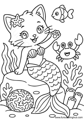 Cartoon Mermaid coloring page