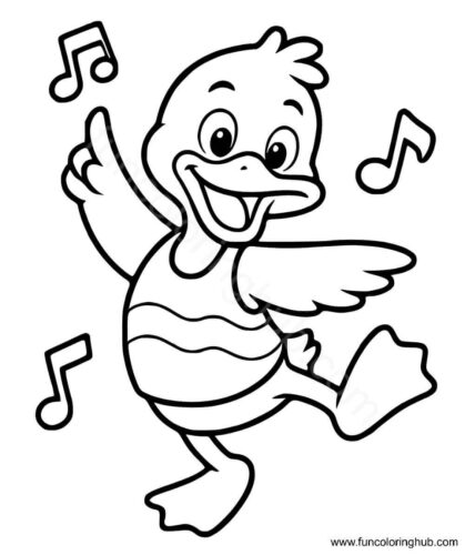Cute duck coloring pages