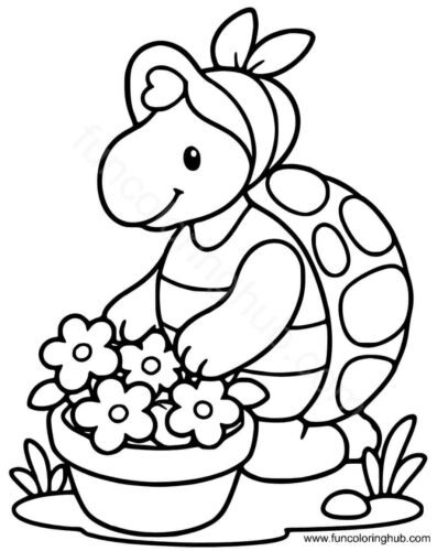 Cute female turtle coloring page Cute female turtle coloring page
