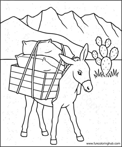 Donkey coloring page