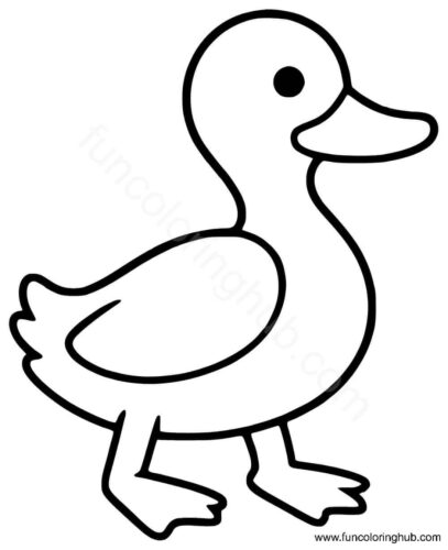 Duck coloring page for preschoolers