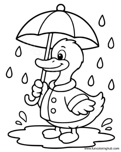 Duck with an umbrella