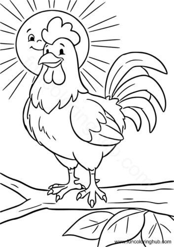Farm Animal Cock coloring page