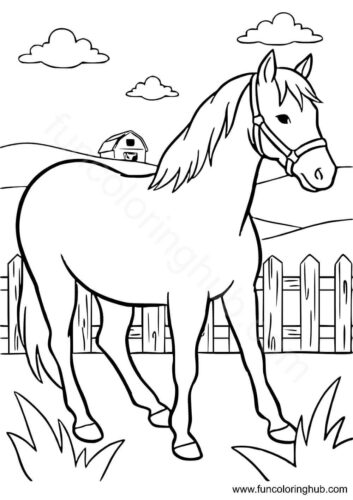 Farm Animal Horse coloring page